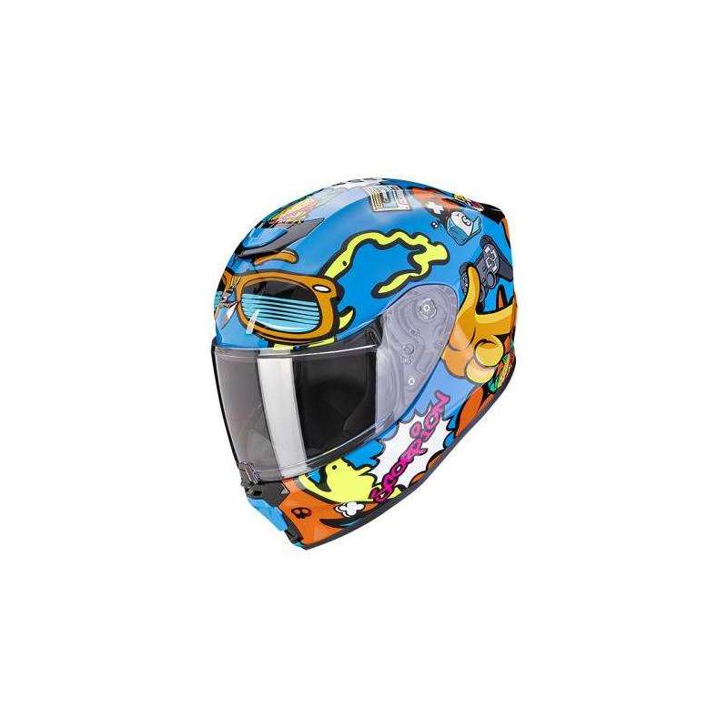 Casque Intégral SCORPION EXO-JNR AIR FUN Bleu-Orange