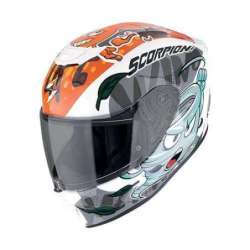 Casque Intégral SCORPION EXO-JNR AIR The4elements Blanc-Bleu-Orange
