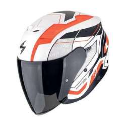 Jet Helm SCORPION EXO-Z1 VUE Mattweiß-Rot-Schwarz