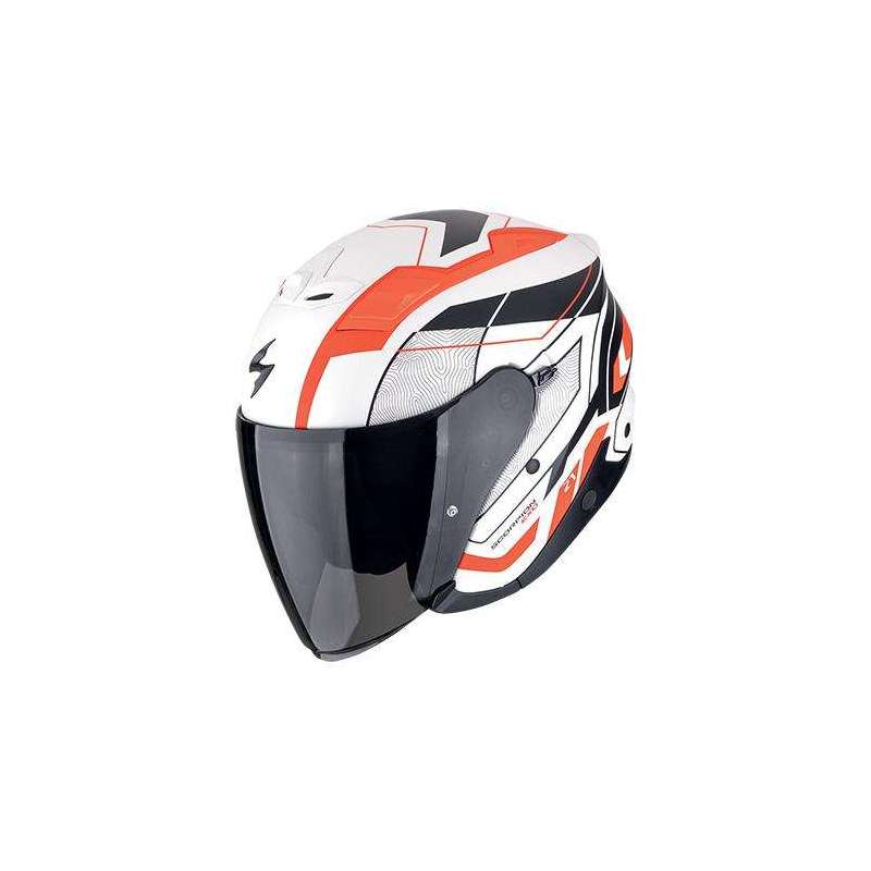 Jet Helm SCORPION EXO-Z1 VUE Mattweiß-Rot-Schwarz