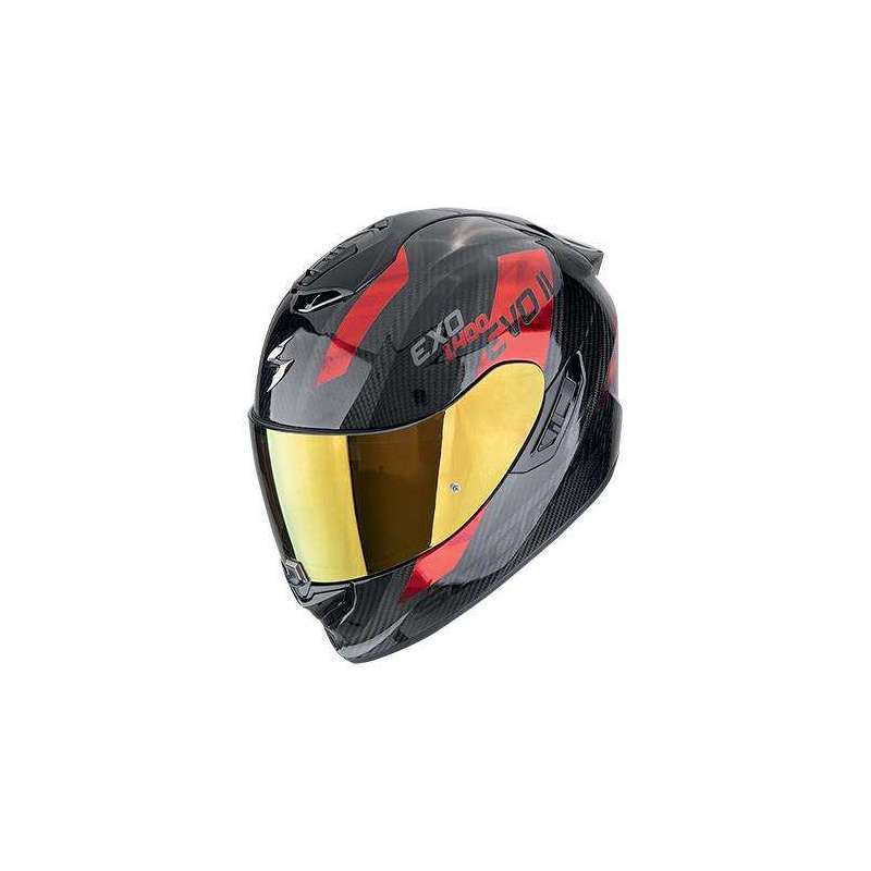 Casque Intégral SCORPION EXO-1400 EVO II CARBON AIR PLATTED Noir-Rouge