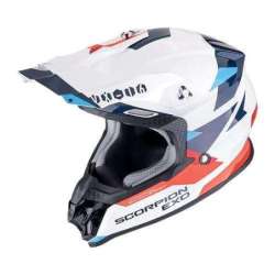 Casque Cross SCORPION VX-16 EVO AIR ROD Blanc-Rouge-Bleu