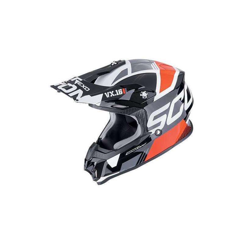 Casque Cross SCORPION VX-16 EVO AIR ANALOG Noir-Rouge