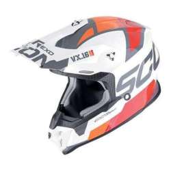 Casque Cross SCORPION VX-16 EVO AIR ANALOG Blanc-Orange