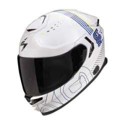 Integralhelm SCORPION EXO-GT SP AIR TECHLANE Weiß-Blau-Gelb Fluo