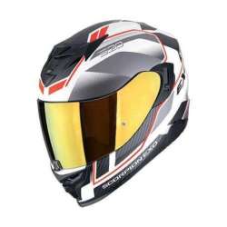Casque Intégral SCORPION EXO-520 EVO AIR LENA Blanc mat-Argent-Rouge