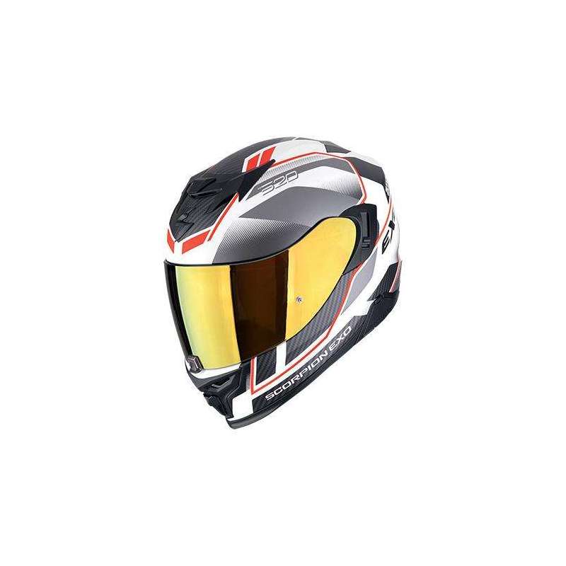 Integralhelm SCORPION EXO-520 EVO AIR LENA Mattweiß-Silber-Rot