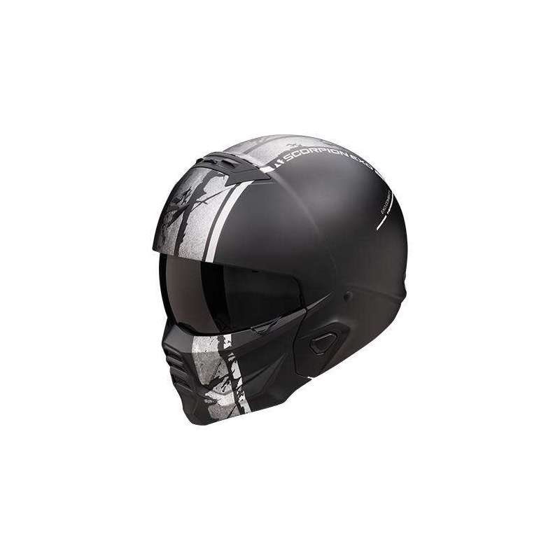 Modulohelm SCORPION EXO-COMBAT II LORD Mattschwarz-Silber