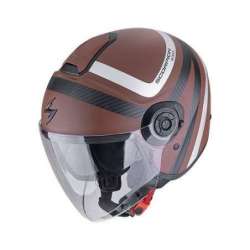 Casque Jet SCORPION EXO-CITY II RIVA Brun mat-Argent