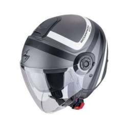 Casque Jet SCORPION EXO-CITY II RIVA Argent mat-Noir-Blanc