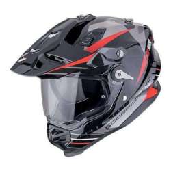 Casque Adventure SCORPION ADF-9000 AIR FEAT Noir-Argent-Rouge
