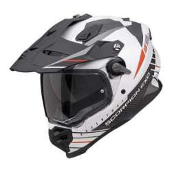Casque Adventure SCORPION ADF-9000 AIR FEAT Blanc mat-Noir-Rouge