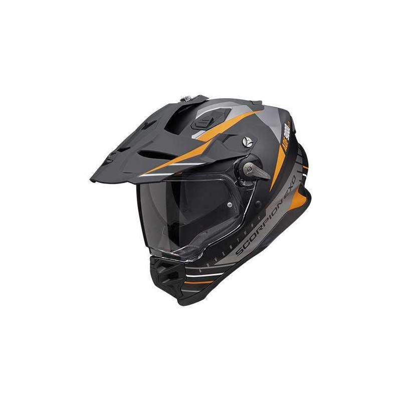 Casque Adventure SCORPION ADF-9000 AIR FEAT Noir mat-Argent-Orange
