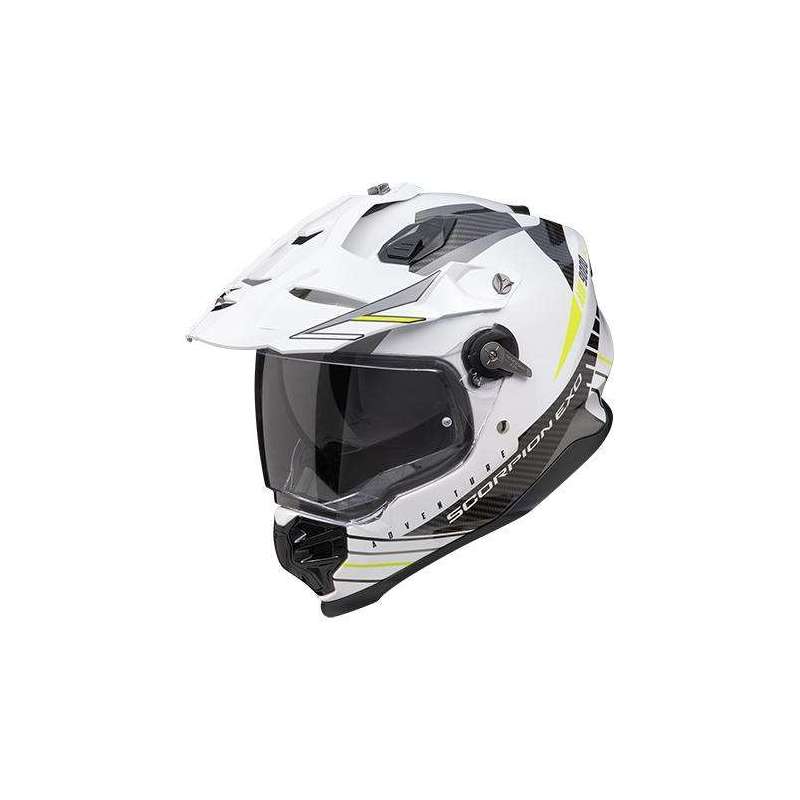 Casque Adventure SCORPION ADF-9000 AIR FEAT Blanc-Noir-Jaune Fluo