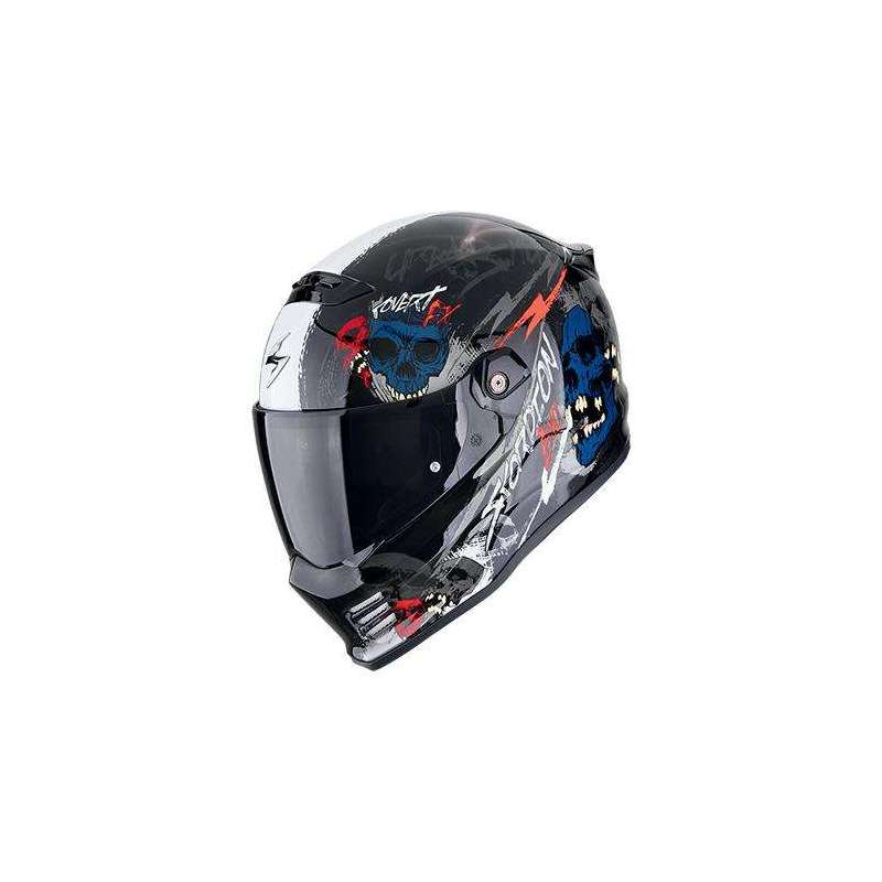 Casque Intégral SCORPION COVERT FX SKULLZ Noir-Gris-Rouge