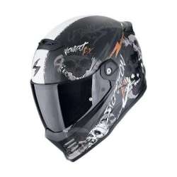 Integralhelm SCORPION COVERT FX SKULLZ Mattschwarz-Grau-Gold
