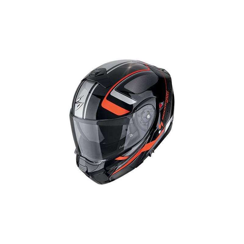 Modularbetriebener Helm SCORPION EXO-930 EVO ARDENS Schwarz-Metallic-Rot