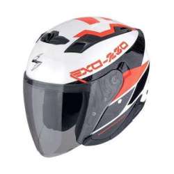 Casque Jet SCORPION EXO-230 BAND Blanc-Noir-Rouge