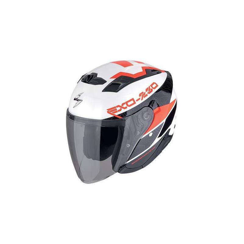 Casque Jet SCORPION EXO-230 BAND Blanc-Noir-Rouge