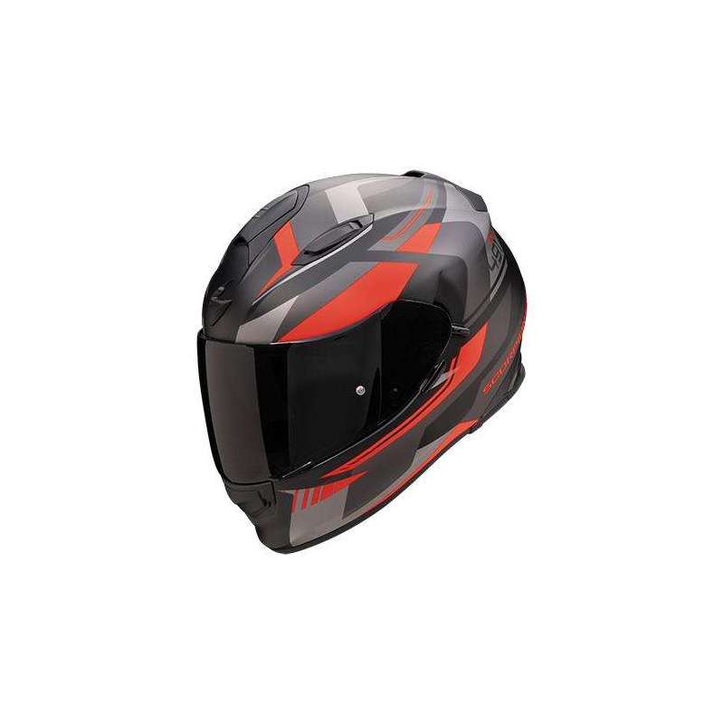 Integralhelm SCORPION EXO-491 ABILIS Mattschwarz-Silber-Rot