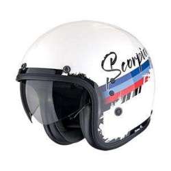 Casque Jet SCORPION BELFAST EVO ADONIS Blanc-Rouge-Bleu