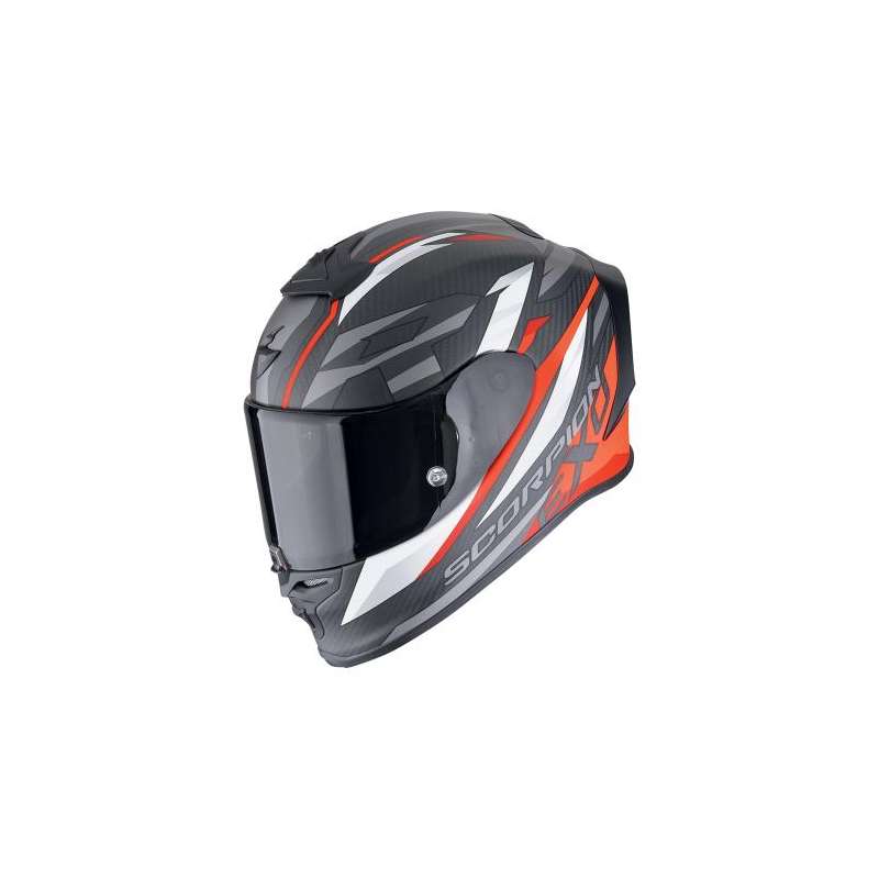 Casque Intégral SCORPION EXO-R1 EVO CARBONE RUNNER AIR Noir mat-Rouge