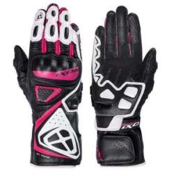 Handschuhe Ixon Lady GP5 AIR Ziegenleder Sommer Schwarz Weiß Fushia