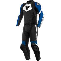 Combinaison Danese en cuir 2Pc Avro 4 noir-blanc-bleu