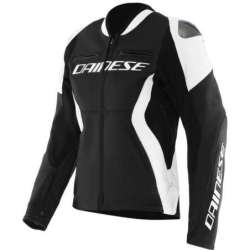Veste Femmes Dainese en cuir Racing 5 noir-blanc