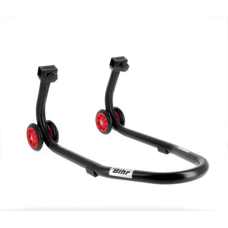 Béquille de stand avant BIHR Home Track noir mat roues rouge
