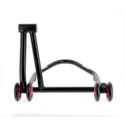 Béquille de stand monobras droite BIHR Home Track noir mat roues rose