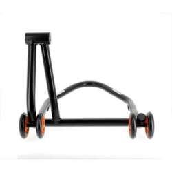 Béquille de stand monobras droite BIHR Home Track noir mat roues orange