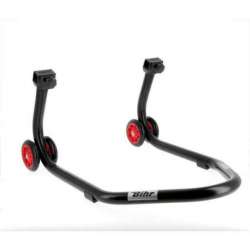 Béquille de stand arrière BIHR Home Track supports en "L" noir mat roues rouge