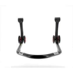Béquille de stand arrière BIHR Home Track supports en "L" noir mat roues rouge
