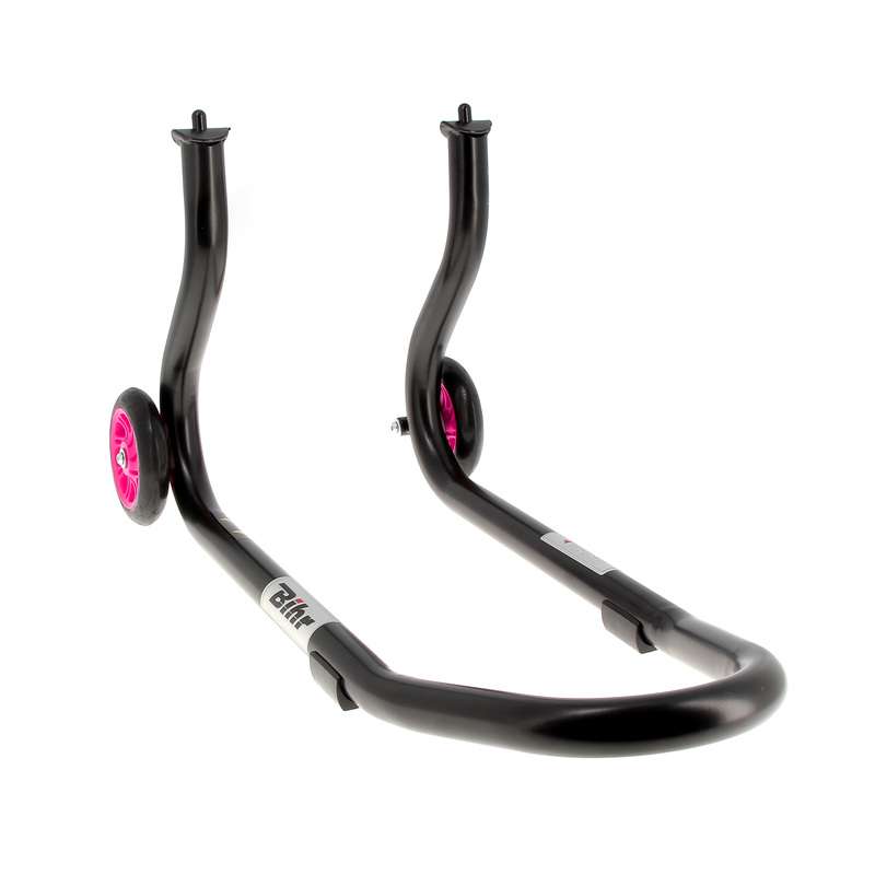 Béquille de stand avant BIHR Home Track fixe noir mat roues rose