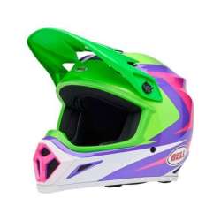 Casque Cross BELL MX-9 Mips - Jackal Gloss Hi-Viz Green/Purple