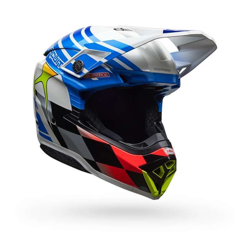Helm Cross BELL Moto-10 Spherical - Pro Circuit 25 Gloss Blue/White
