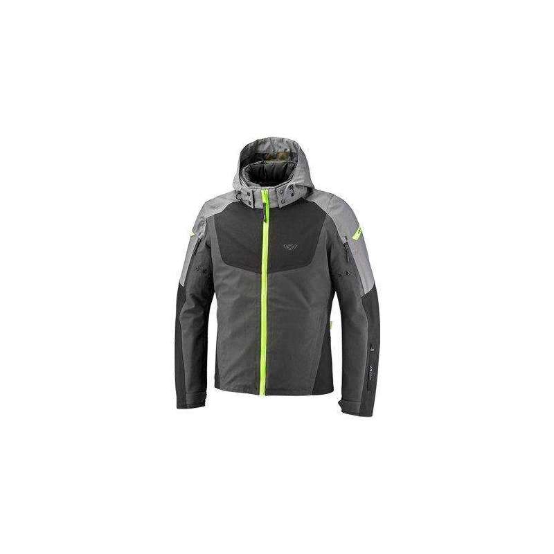Veste IXON BURNING Textile Gris Noir Jaune vif