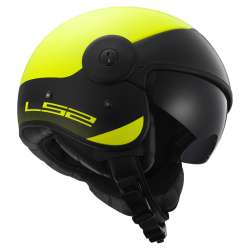 Casque Jet LS2 OF597 Cabrio Via - jaune fluo