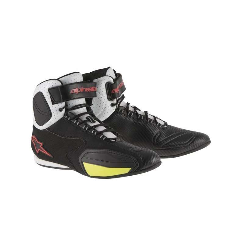 Chaussures Alpinestars FASTER (VENTED) - Noir/Blanc/Rouge/Jaune